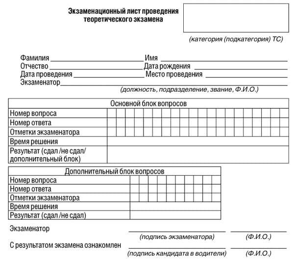 купить лист сдачи теоретического экзамена ПДД в Майкопе